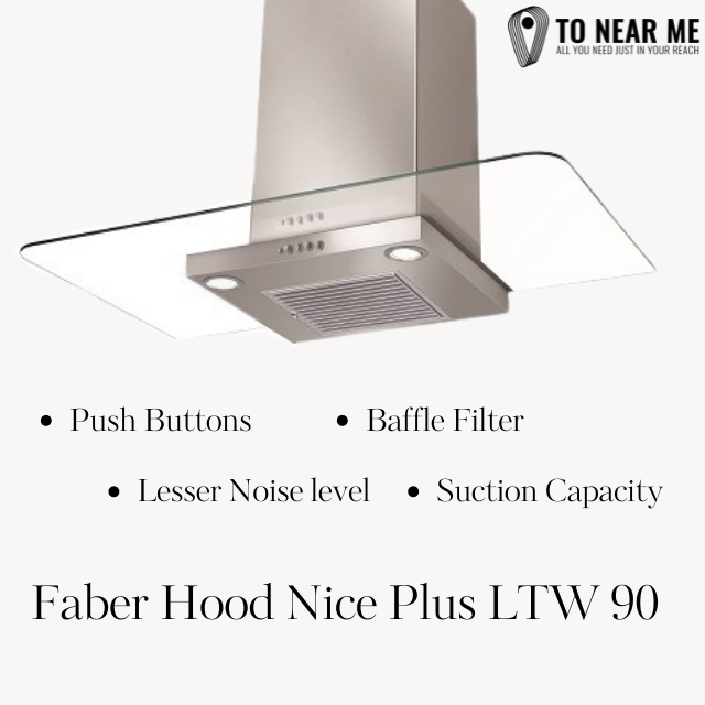 Faber Hood Nice Plus LTW 90 (110.0330.303) Wall Mounted Chimney(Steel 1000 CMH)